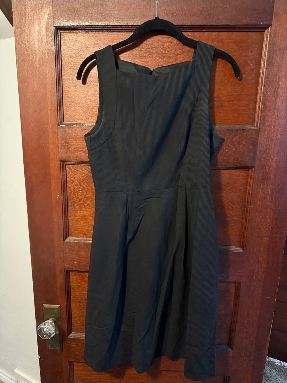 Theory Black Sleeveless Midi Fit-and-Flare Dress